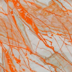 Seamless Orange Marble Pattern. Orange And White Marble Design.