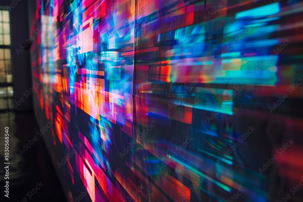 Wall mural abstract colorful background showing motion blur with light trails