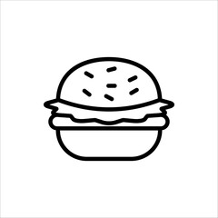 Burger icon. Cheese burger or Hamburger Symbol. For web design. vector illustration on white background.