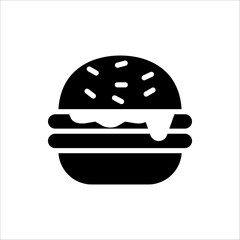 Burger icon. Cheese burger or Hamburger Symbol. For web design. vector illustration on white background.