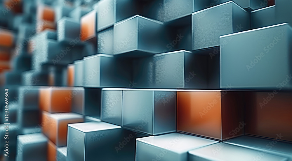 Leinwandbilder generate background image with interesting 3d blocks.