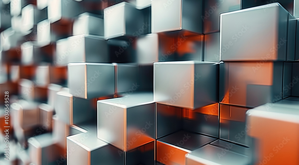 Fototapete generate background image with interesting 3d blocks.