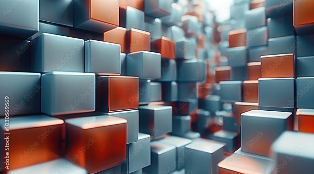 Leinwandbilder generate background image with interesting 3d blocks.