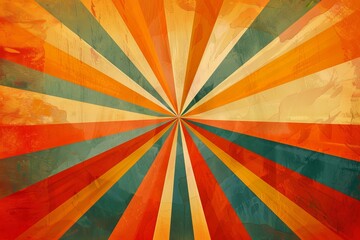 Abstract background with colorful grunge sunbeams converging in the center