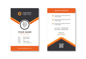 Abstract vertical id card template