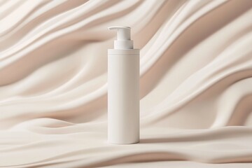 White Skincare Packaging against Soft Cream Background