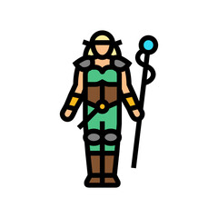 Obraz premium fantasy cosplay female color icon vector. fantasy cosplay female sign. isolated symbol illustration