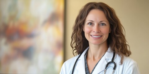 Portrait of a Smiling Female Doctor at Work
