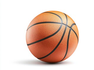 High-quality image of a classic orange basketball with detailed texture, perfect for sports-themed projects and designs.