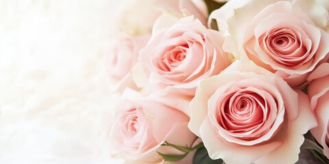 Obraz premium Wedding Invitation with Pale Pink Roses and Soft Tones