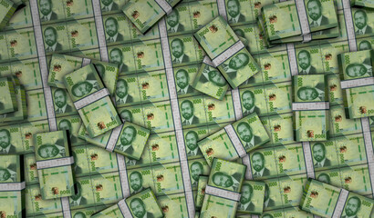 Fototapeta premium Mozambique Metical money banknotes pack 3d illustration