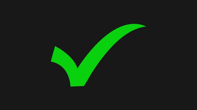 check mark green color sign animation video, green checkmark symbol video, green check mark animation video