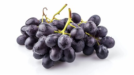 Organic Black Grapes: A Bunch of Nature's Delight, Isolated in White ( Aspect Ratio)