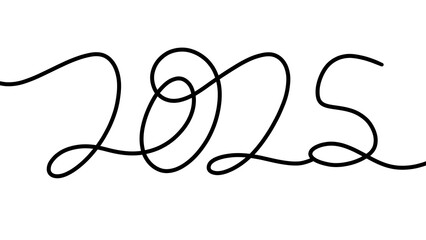 2025 hand drawn design for Happy New Year poster, Brochure design template