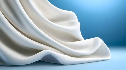 Fototapeta premium Elegant and Sophisticated White Fabric Texture with Soft Subtle Folds and Minimal Shadows Creating a Serene and Calming Aesthetic