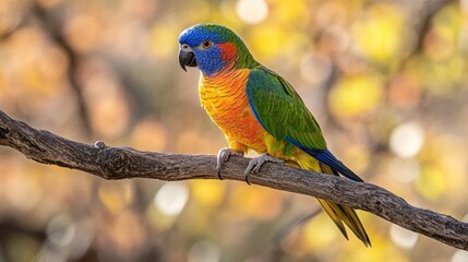 A Colorful Parrot Perched on a Branch