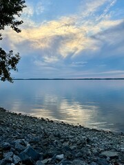A beautiful sunset on Lake Carlyle in Illinois.