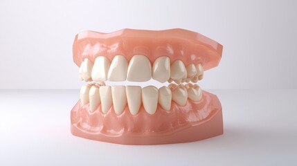 Obraz premium Dental model showcasing the structure of human teeth,isolated against white background. Ideal for educational and dental health themes. Perfect for use in medical illustrations, dental care promotions