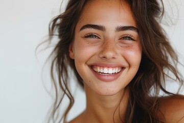 Naklejka premium A close up of a woman with a smile on her face