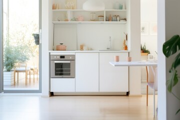 Fototapeta premium Minimal kitchen furniture appliance oven.