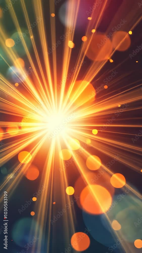 Aufkleber radiant burst of light with glowing bokeh effect, abstract background. energy and celebration concep