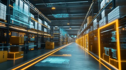 Fototapeta premium AR Visualization of Smart Logistics Operations