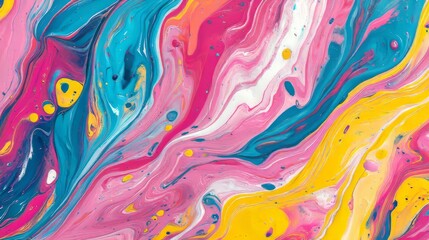 Naklejka premium Abstract colorful paint swirls background.