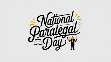 National Paralegal Day lettering, party greeting card, calligraphy poster, generative AI