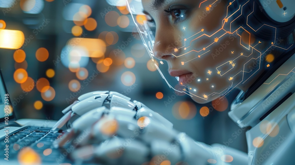 Poster technology in shaping modern work environments, such as ai-powered tools, smart devices, and automat
