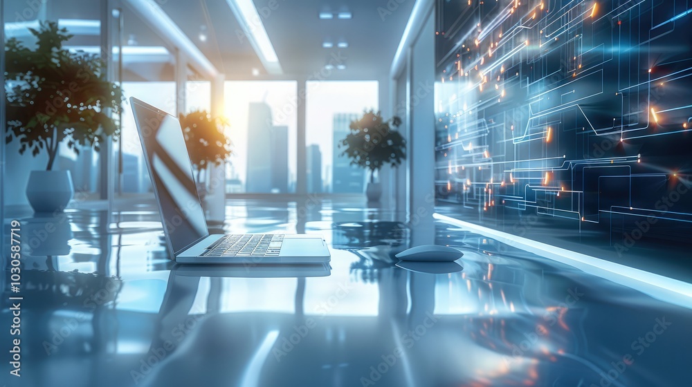 Poster technology in shaping modern work environments, such as ai-powered tools, smart devices, and automat