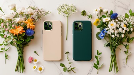 Elegant Biodegradable Phone Cases with Floral Design