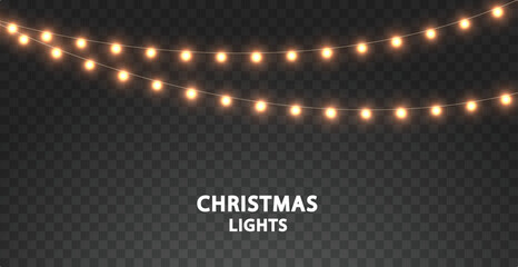The Christmas garlands are available in a transparent vector PNG format. This set of Christmas glowing garlands is suitable for use in advertising invitations, web banners and postcards.  © Russell Edwards