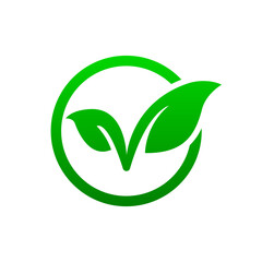 ECO Friendly logo. Plant growing. Natural grown, green, eco friendly. Recycling concept. Vector illustration.