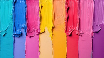 Naklejka premium Vibrant palette of colors exploring the beauty of artistic expression through vivid paint strokes and textures