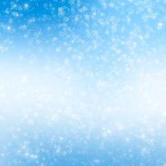 Naklejka premium White snowflake with bokeh backgrounds on blue backgrounds in Christmas Holiday , illustration 
