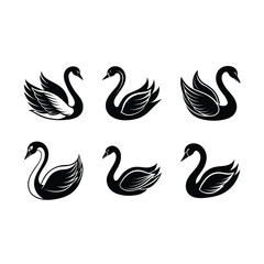 Obraz premium Elegant Swan Generative AI Vector and Line Art Design for Creative Projects