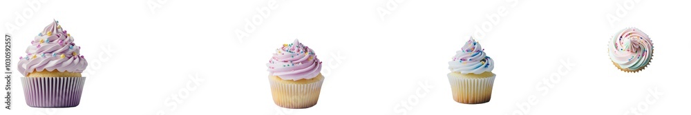 Poster isolated cupcake on transparent background. generative ai