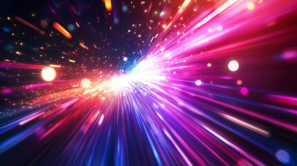 Naklejka premium A dynamic background illustration with a lively and energetic atmosphere, like colorful fireworks exploding in the night sky during a celebration. 