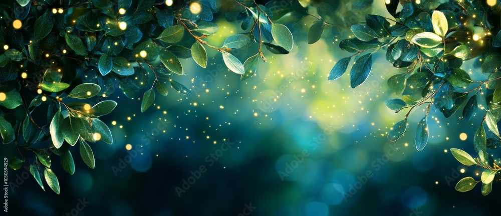 Leinwandbilder green lights in the background create a mesmerizing bokeh effect in the photo.