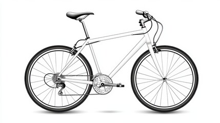 Fototapeta premium White Bicycle Illustration on Clean Background