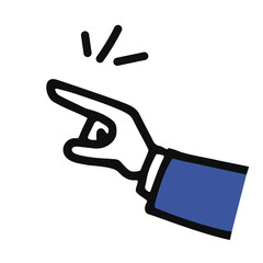 Clip art of hand pointing at something.