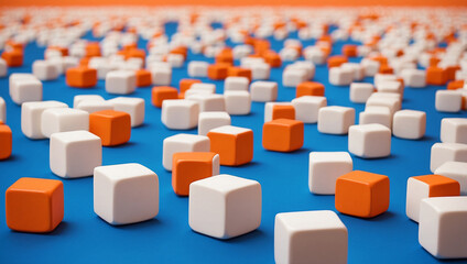 Obraz premium Orange and White Cubes Variation