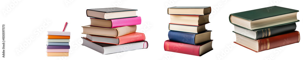 Aufkleber a stack of colorful books isolated on a white background