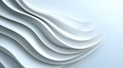 Obraz premium Elegant and Flowing Abstract White Wave Pattern with Minimalist Curves Lines and a Serene Calming Aesthetic Perfect for Use as a Digital Background Wallpaper or Design Element