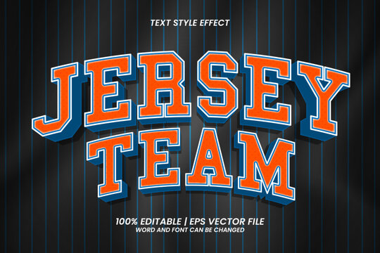 Editable text effect - Jersey Team Baseball 3D style