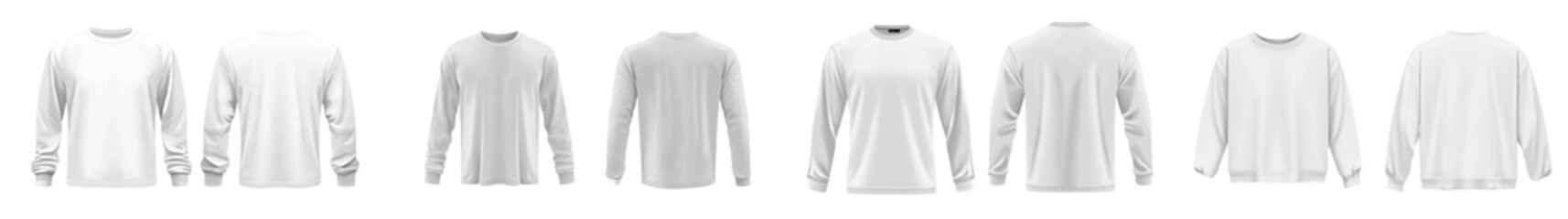A reimagined blank white shirt mockup template showcasing both front and back design options.