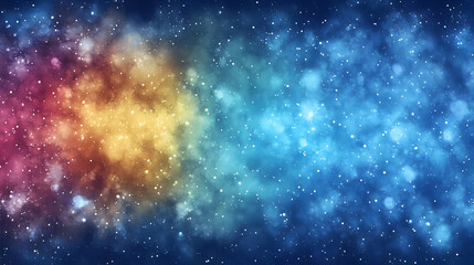 Naklejka premium Abstract Cosmic Watercolor Painting with Vibrant Colors and Shimmering Stars