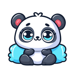 Cute panda vector illustration panda cartoon character for elements clipart