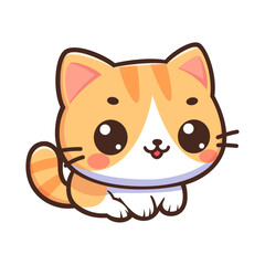 Cute, playful, cheerful cartoon kitten stickers