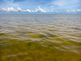 The sea, the sky and the clouds